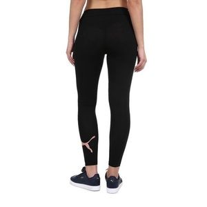 Puma Essentials Leggings Rose Gold Pink Metallic Logo Cotton Casual Size Small